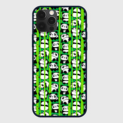 Чехол для iPhone 12 Pro Мишки панда мультяшные, цвет: 3D-черный