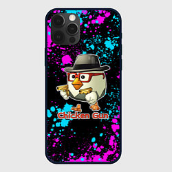 Чехол для iPhone 12 Pro Chicken gun - neon, цвет: 3D-черный