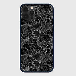 Чехол для iPhone 12 Pro Бойцовые рыбки на волнах, цвет: 3D-черный