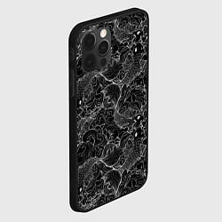 Чехол для iPhone 12 Pro Бойцовые рыбки на волнах, цвет: 3D-черный — фото 2