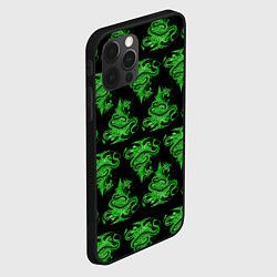 Чехол для iPhone 12 Pro Паттерн елка и дракон, цвет: 3D-черный — фото 2