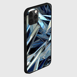 Чехол для iPhone 12 Pro Абстрактные осколки голубого цвета, цвет: 3D-черный — фото 2