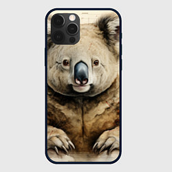 Чехол для iPhone 12 Pro Коала в стиле диаграмм Давинчи, цвет: 3D-черный