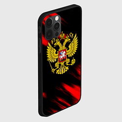 Чехол для iPhone 12 Pro Герб РФ патриотический краски, цвет: 3D-черный — фото 2