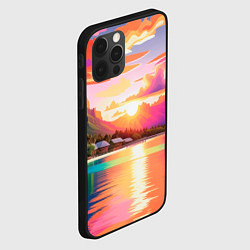 Чехол для iPhone 12 Pro Закат на острове Бора Бора, цвет: 3D-черный — фото 2