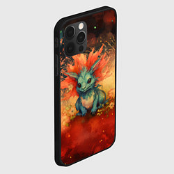 Чехол для iPhone 12 Pro Дракон на фоне салютов, цвет: 3D-черный — фото 2