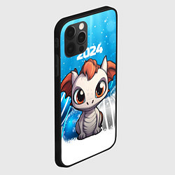 Чехол для iPhone 12 Pro Белый дракон с новогодними шариками, цвет: 3D-черный — фото 2