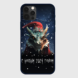 Чехол для iPhone 12 Pro Лесной дракон - Новый год, цвет: 3D-черный