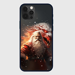 Чехол для iPhone 12 Pro Дед Мороз и символ года, цвет: 3D-черный