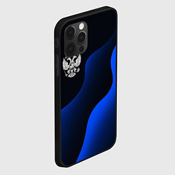 Чехол для iPhone 12 Pro Герб РФ - глубокий синий, цвет: 3D-черный — фото 2