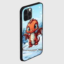 Чехол для iPhone 12 Pro Рыжий дракончик 2024, цвет: 3D-черный — фото 2