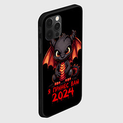 Чехол для iPhone 12 Pro Дракон я принес вам 2024, цвет: 3D-черный — фото 2