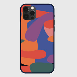 Чехол для iPhone 12 Pro Цветные кляксы, цвет: 3D-черный