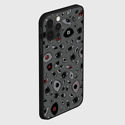 Чехол для iPhone 12 Pro Серый цвет: глазики-косоглазики, цвет: 3D-черный — фото 2