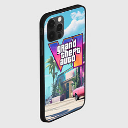 Чехол для iPhone 12 Pro GTA 6 Vice city, цвет: 3D-черный — фото 2