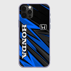 Чехол для iPhone 12 Pro Honda motors - синяя спортивная абстракция, цвет: 3D-светло-сиреневый