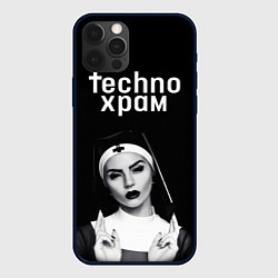 Чехол для iPhone 12 Pro Techno храм монашка демон, цвет: 3D-черный