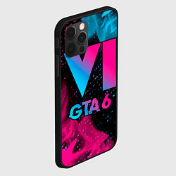 Чехол для iPhone 12 Pro GTA 6 - neon gradient, цвет: 3D-черный — фото 2