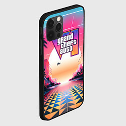 Чехол для iPhone 12 Pro GTA 6 retro abstract logo, цвет: 3D-черный — фото 2