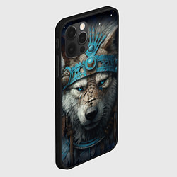 Чехол для iPhone 12 Pro Волк индеец, цвет: 3D-черный — фото 2