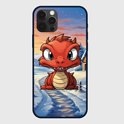 Чехол для iPhone 12 Pro Дракон зеленый символ 2024, цвет: 3D-черный