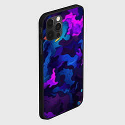 Чехол для iPhone 12 Pro Яркие кислотная разноцветные пятна в виде камуфляж, цвет: 3D-черный — фото 2