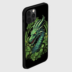 Чехол для iPhone 12 Pro Зеленый яркий неоновый дракон символ 2024 года, цвет: 3D-черный — фото 2