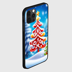 Чехол для iPhone 12 Pro Сказочные ёлки, цвет: 3D-черный — фото 2