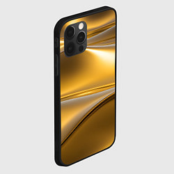 Чехол для iPhone 12 Pro Золотые волны металла, цвет: 3D-черный — фото 2