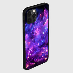 Чехол для iPhone 12 Pro Синяя фиолетовая прозрачная абстракция, цвет: 3D-черный — фото 2