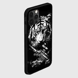Чехол для iPhone 12 Pro Тигр с винтовкой, цвет: 3D-черный — фото 2