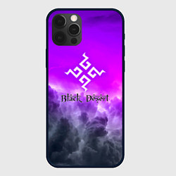 Чехол для iPhone 12 Pro Black desert mmorpg steel abstraction, цвет: 3D-черный