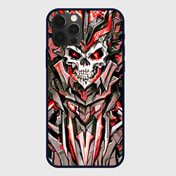 Чехол для iPhone 12 Pro Красный череп в камне, цвет: 3D-черный