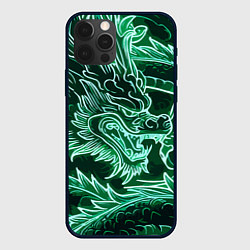 Чехол для iPhone 12 Pro Неоновый дракон - ирезуми, цвет: 3D-черный