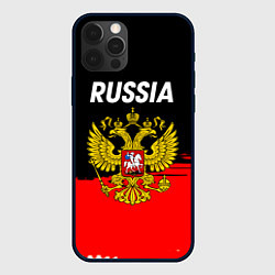 Чехол для iPhone 12 Pro Россия герб краски абстракция, цвет: 3D-черный