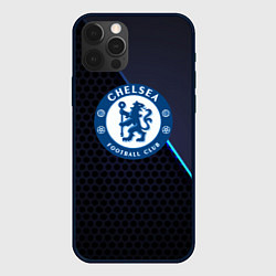 Чехол для iPhone 12 Pro Chelsea carbon sport, цвет: 3D-черный