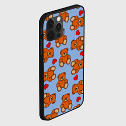 Чехол для iPhone 12 Pro Игрушки мишки и сердца, цвет: 3D-черный — фото 2