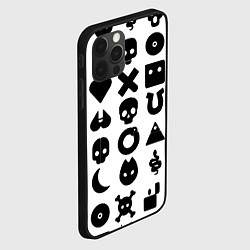 Чехол для iPhone 12 Pro Love death robots pattern white, цвет: 3D-черный — фото 2