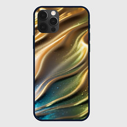 Чехол для iPhone 12 Pro Металлический атласный песок, цвет: 3D-черный
