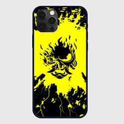 Чехол для iPhone 12 Pro Cyberpunk samurai logo 2077, цвет: 3D-черный