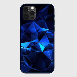 Чехол для iPhone 12 Pro Синие мелкие осколки калейдоскоп, цвет: 3D-черный