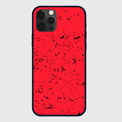 Чехол для iPhone 12 Pro Насыщенный коралловый с чёрными вкраплениями, цвет: 3D-черный