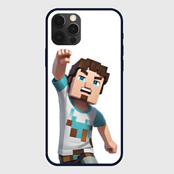Чехол для iPhone 12 Pro Майнкрафт Стив с кулаком, цвет: 3D-черный