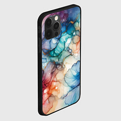Чехол для iPhone 12 Pro Нарисованная спиртовыми чернилами иллюстрация, цвет: 3D-черный — фото 2