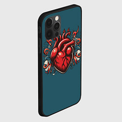 Чехол для iPhone 12 Pro Татуировка с красным человеческим сердцем, цвет: 3D-черный — фото 2