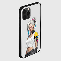 Чехол для iPhone 12 Pro Девушка в белом топе Cyberpunk 2077, цвет: 3D-черный — фото 2