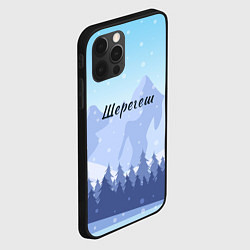 Чехол для iPhone 12 Pro Шерегеш горы пейзаж, цвет: 3D-черный — фото 2