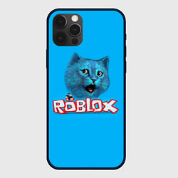 Чехол для iPhone 12 Pro Roblox синий кот, цвет: 3D-черный