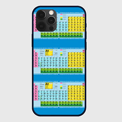 Чехол для iPhone 12 Pro Узор из таблицы Менделеева, цвет: 3D-черный