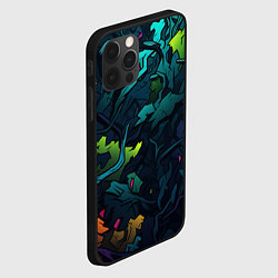 Чехол для iPhone 12 Pro Кислотная яркая абстракция в камуфляжном стиле, цвет: 3D-черный — фото 2